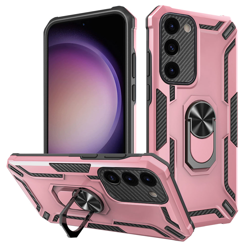 For Samsung Galaxy S23 PC TPU Hybrid Phone Case Rotary Ring Kickstand Anti-drop Back Cover For Samsung Galaxy S23 PC TPU Hybrid Phone Case Rotary Ring Kickstand Anti-drop Back Cover